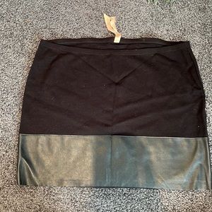 Black and leather skirt